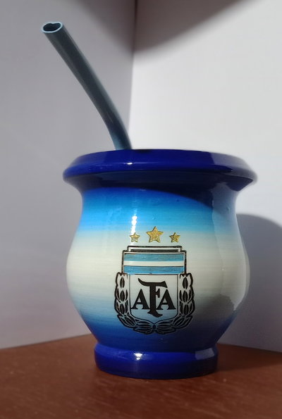 Vitrificado grabado laser Futbol AFA Azul