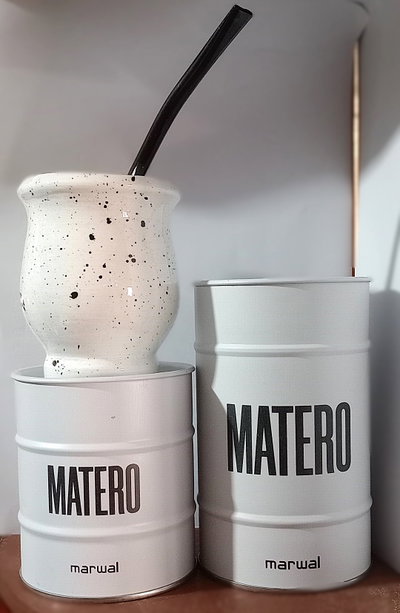 Set Blanco salpicado con latas barrilito DISCONTINUO