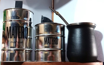 Set Mate de Acero con Latas Barrilito DISCONTINUO 