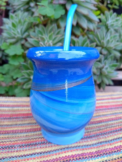 Mate mateArte vitrificado - clásico azul celeste