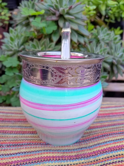 Mate Imperial mateArte - vitrificado verde y rosa