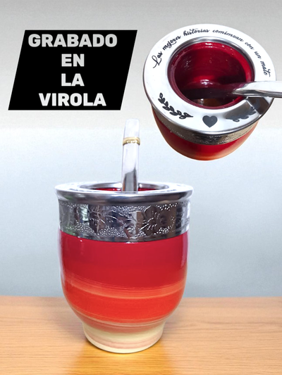 IMPERIAL vitrificado MAGENTA/NARANJA con GRABADO