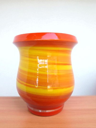 MateArte clasico naranja con amarillo