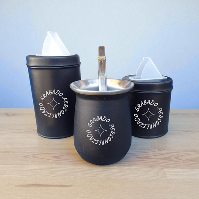 Set Matero de Acero con Grabado Personalizado
