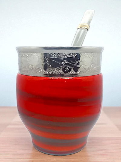 IMPERIAL vitrificado - rojo con naranja - mateARTE