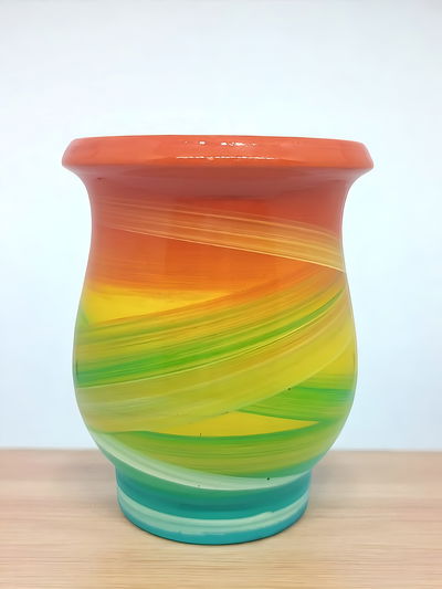 MateArte vitrificado CLASICO - naranja, amarillo, verde