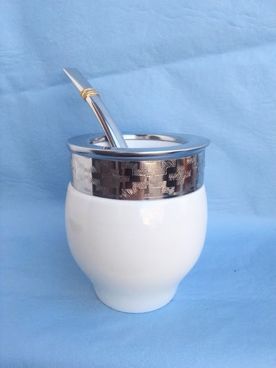 Mate IMPERIAL blanco - mateArte vitrificado