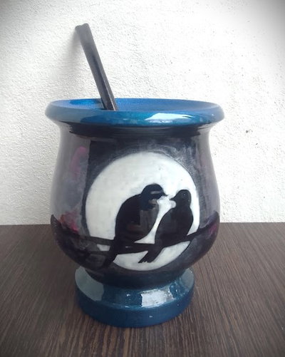 Mate MateArte - pintado Especial pajaritos Noche