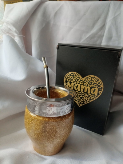 BOX IMPERIAL GLITTER dorado - MateArte vitrificado