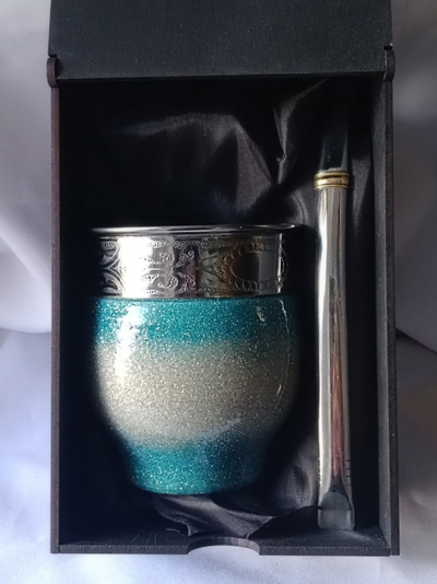 BOX&nbsp; IMPERIAL glitter Celeste y Blanco