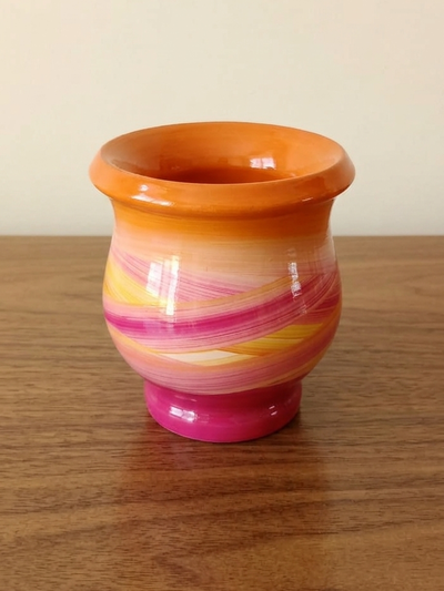 Mate MateArte vitrificado - Clasico cruzado naranja magenta