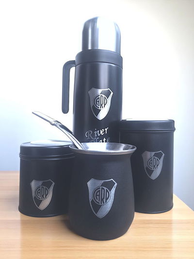 Set ACERO termo+latas+mate+bombilla