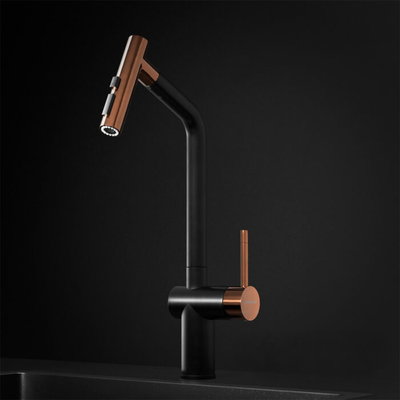 Grifería para cocina Johnson Glow Black & Gold