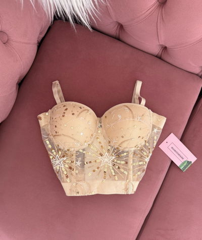 Corset dorado lentejuelas 