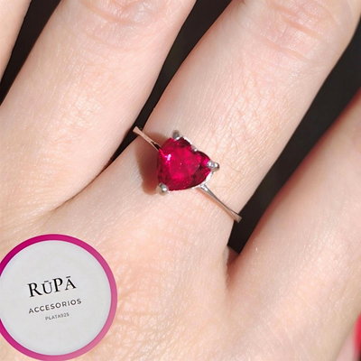 Anillo Corazón Rojo