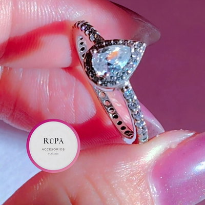 Anillo Halo de Gota plata925 