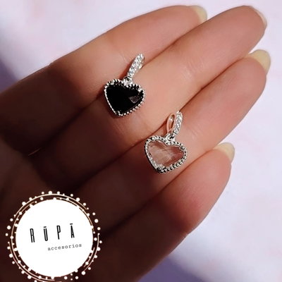 Dije corazón Black plata925 