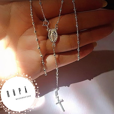 Rosario virgen del milagro plata925 