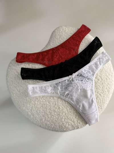 Bombis colales encaje x3 