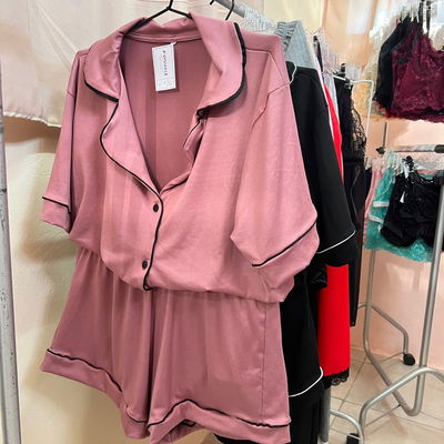 Camisero short y remera Rosa