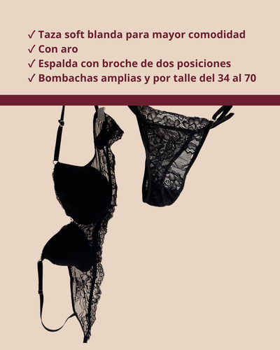 Conjunto con taza Greta Negro