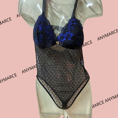 Body de Plumeti y puntilla Flor azul