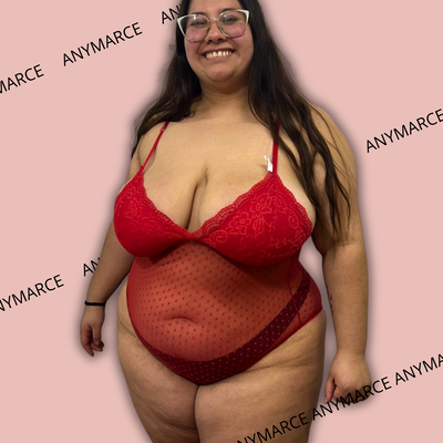 Body de Plumeti y puntilla Rojo