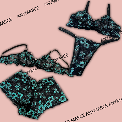 Conjunto Flower con aro Verde