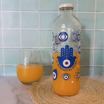 Botella de Vidrio estampada