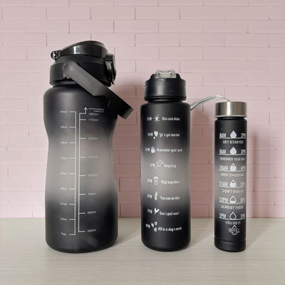 Botella Motivacional Negra (x3)