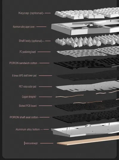 Weikav Record Alice Wireless Barebone Teclado Mecanico Aluminio Inalámbrico