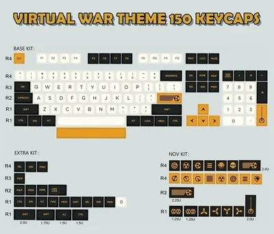 Keycaps PBT MDA Virtual War 150 keys