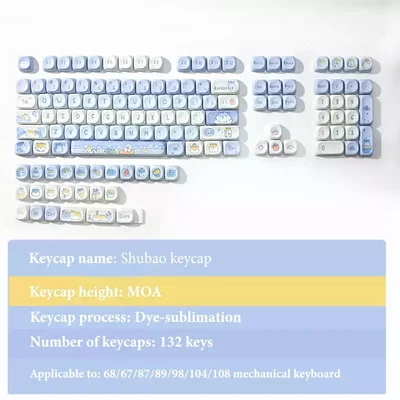 Keycaps PBT MOA Shubao 132 Keys