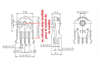 Switch Ruedita Encoder Kailh TTC para scroll de mouse 
