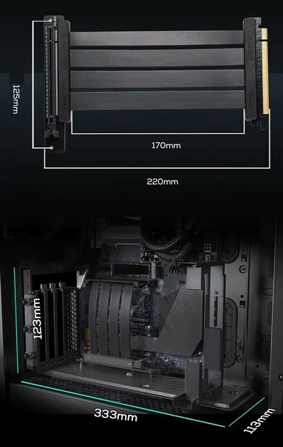 Soporte GPU Vertical + Riser PCI E 4.0 Phanteks Bracket