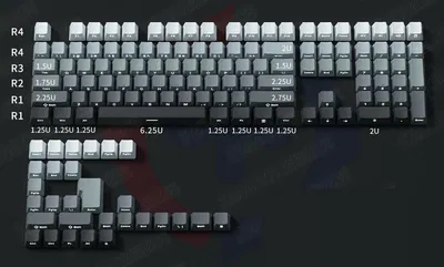 Keycaps PBT OEM Side printed Gradiant Gray 136 Keys