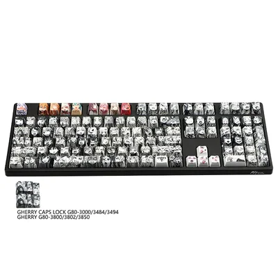 Keycaps PBT Ahegao Blanco Negro / Color OEM