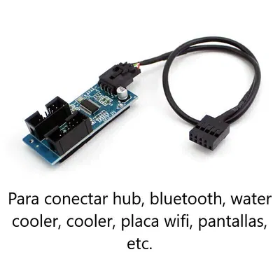 Puerto USB 2.0 Splitter 1 a 2 Hembra