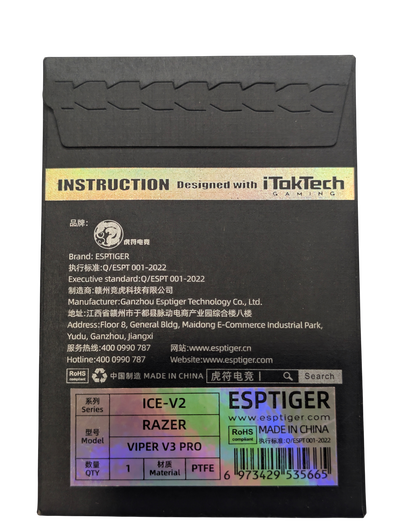 Glides ESPTiger Razer Viper v3 Pro Skates Teflón para mouse