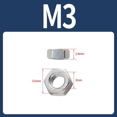 Tuerca M3 inoxidable 304