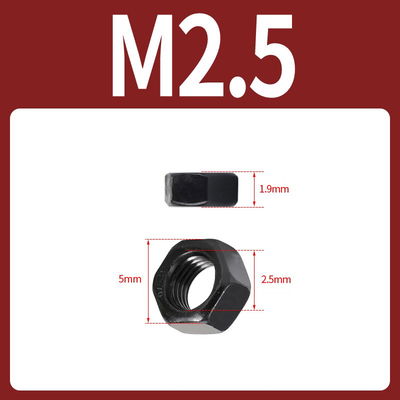 Tuerca M2.5 inoxidable 304 negro