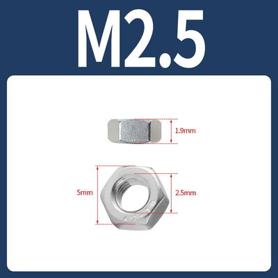 Tuerca M2.5 inoxidable 304