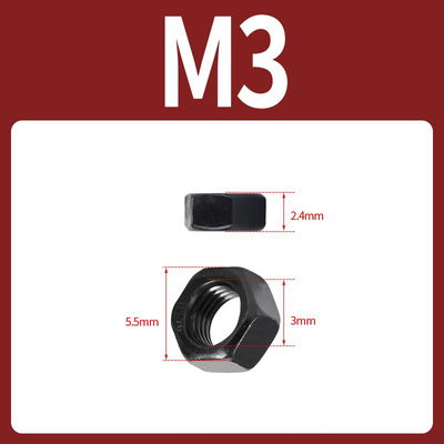 Tuerca M3 inoxidable 304 negro