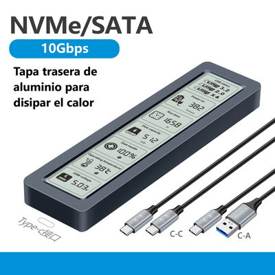 Carry disk aluminio M.2 NVMe/SATA(NGFF) USB 3.2 5/10/20gbps
