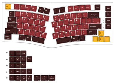 Keycaps PBT MDA Pomegranate 104 Keys