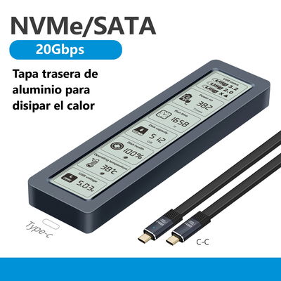 Carry disk aluminio M.2 NVMe/SATA(NGFF) USB 3.2 20gbps