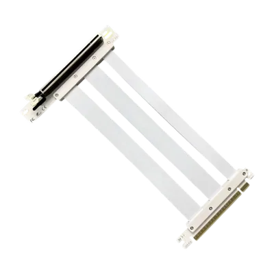 Cable Riser PCI E 5.0 64G/S 20cm 90° BLANCO / NEGRO