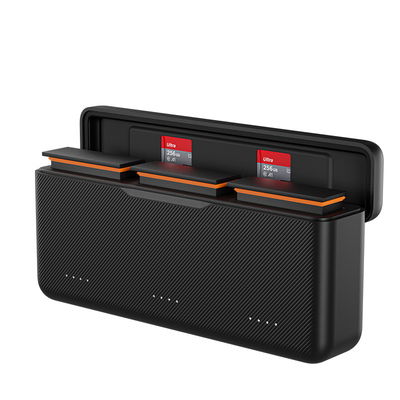 Estuche Cargador TELESIN para Triple Baterías de Cámara Acción + Lector TF PD 30W USB-C