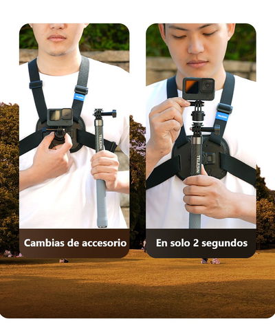 Pechera TELESIN con Sistema de Liberación Rápida para Cámaras de Acción