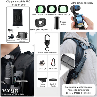 Kit Filtro + templado + accesorios para DJI Osmo Pocket 3